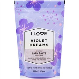 I Love, Signature Collection, Violet Dreams, Bath Salt, 500 g - Teknashop Ltd