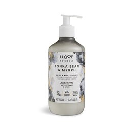 I Love, Naturals Collection, Vegan, Moisturizing & Softening, Tonka Bean & Myrrh, Lotion, For Hands & Body, 500 ml - Teknashop L