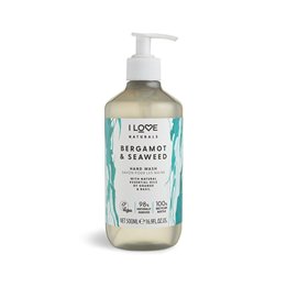 I Love, Naturals Collection, Bergamot & Seaweed, Liquid Soap, For Hands, 500 ml - Teknashop Ltd