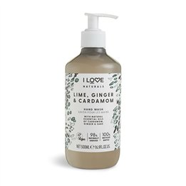 I Love, Naturals Collection, Lime, Ginger & Cardamom, Cleansing, Liquid Soap, For Hands, 500 ml - Teknashop Ltd
