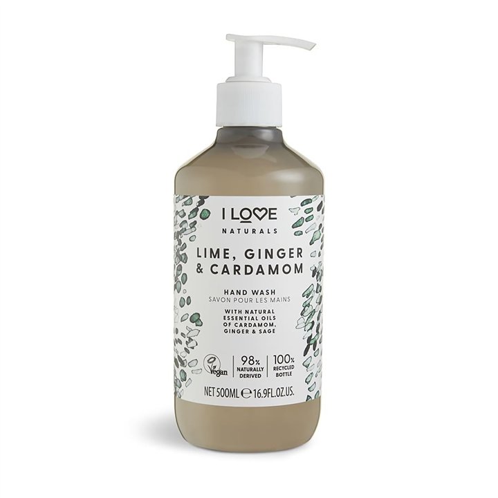I Love, Naturals Collection, Lime, Ginger & Cardamom, Cleansing, Liquid Soap, For Hands, 500 ml - Teknashop Ltd