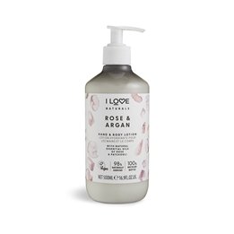 I Love, Naturals Collection, Vegan, Moisturizing, Rose & Argan, Lotion, For Hands & Body, 500 ml - Teknashop Ltd