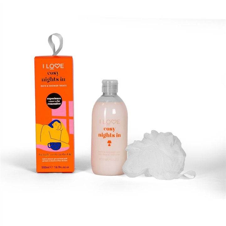 Set I Love: Cosy Night's, Hydrating, Shower Gel, For All Skin Types, 500 ml + I Love, Body Sponge - Teknashop Ltd