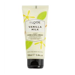 I Love, Signature Collection, Moisturizing, Hand & Nail Cream, Vanilla Milk, 100 ml - Teknashop Ltd