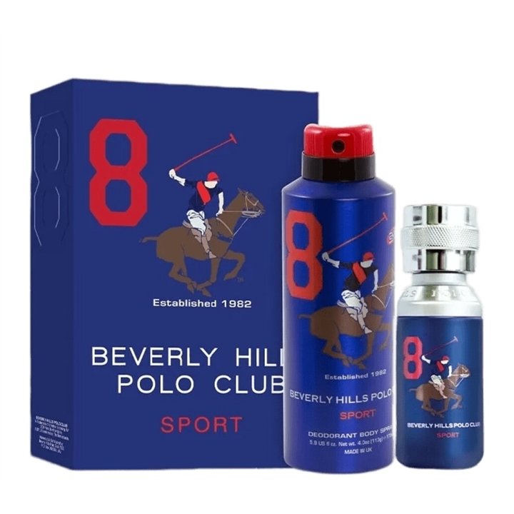 Gift Set Beverly Hills Polo Club: 1982 - Sport 8, Eau De Toilette, For Men, 100 ml + 1982 - Sport 8, Anti-Perspirant, Deodorant 