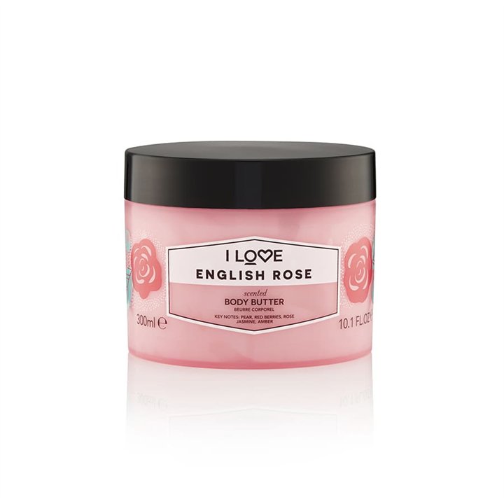 I Love, Signature Collection, Vegan, Hydrating, English Rose, Body Butter, 330 ml - Teknashop Ltd