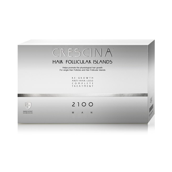 Labo Cosprophar Suisse, Crescina Follicular Islands 2100, For Growth Stimulation, Ampoules Treatment Serum, For Scalp, For Men, 