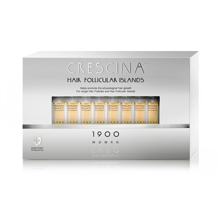 Labo Cosprophar Suisse,  Crescina Follicular Islands 1900, For Growth Stimulation, Ampoules Treatment Serum, For Scalp, For Wome