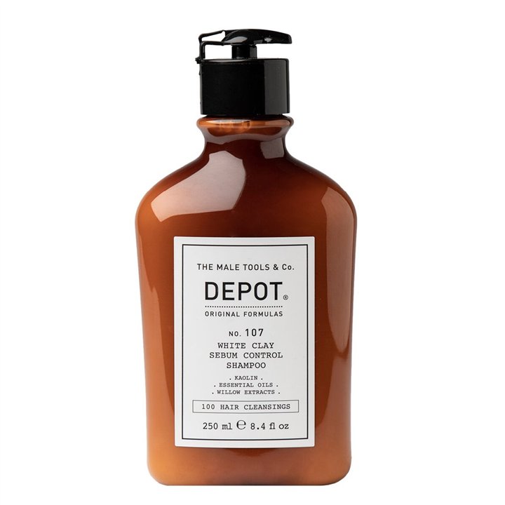 Depot, 100 Hair Cleansing No. 107, Kaolin, Hair Shampoo, For Regulation Of Excessive Sebum, 250 ml - Teknashop Ltd