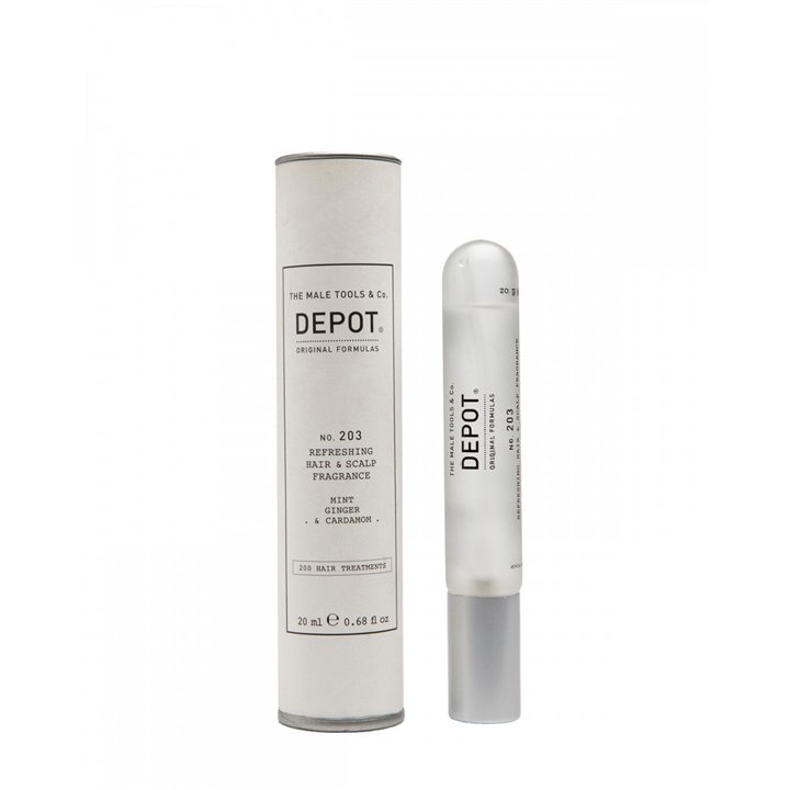 Depot, 200 Hair Treatments No. 203, Hair Scented Mist, For Men, Mint, Ginger & Cardamom, 20 ml - Teknashop Ltd