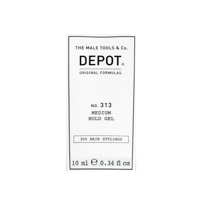 Depot, 300 Hair Stylings No. 313, UV Filter, Hair Styling Gel, Definition & Control, Medium Hold, 10 ml - Teknashop Ltd