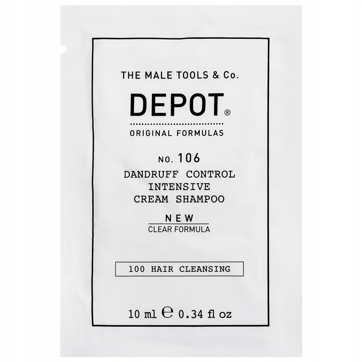 Depot, 100 Hair Cleansing No. 106 Clear Formula, Pro-Vitamin B5, Hair Shampoo, Anti-Dandruff, 10 ml - Teknashop Ltd