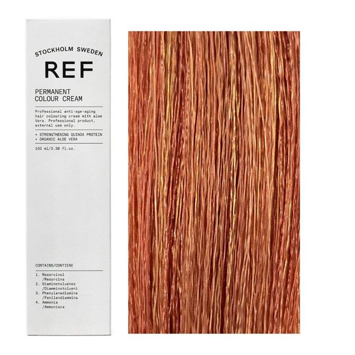 Ref Stockholm, Permanent Colour, Vegan, Permanent Hair Dye, 9.43 Golden Copper Very Light Blonde, 100 ml - Teknashop Ltd