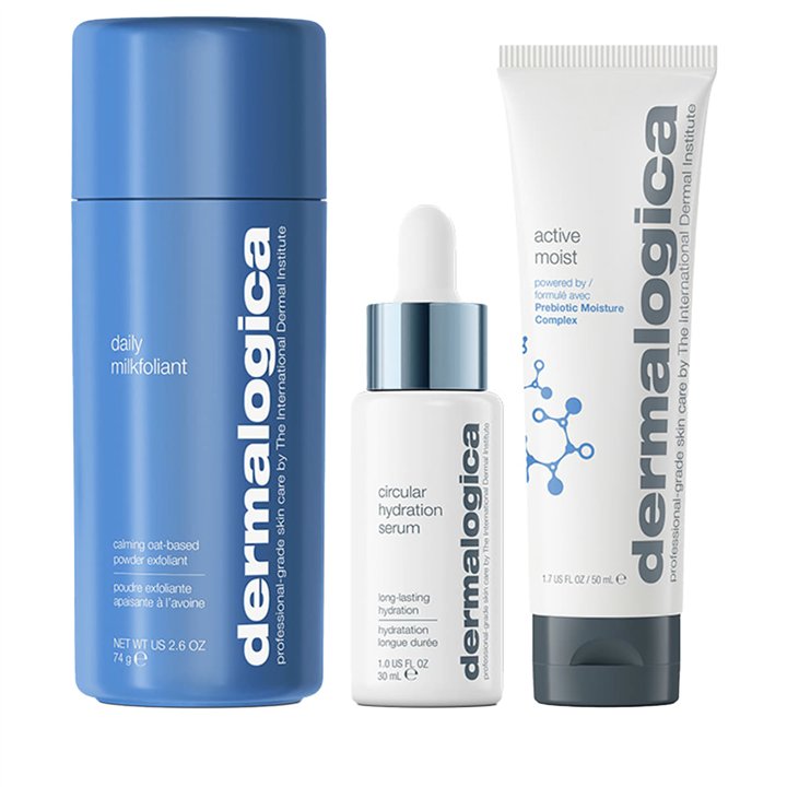 Smooth + Hydrate Set Dermalogica: Daily Milkfoliant, Exfoliating, Exfoliating Powder, 74 g + Active Moist, Prebiotics, Hydrating