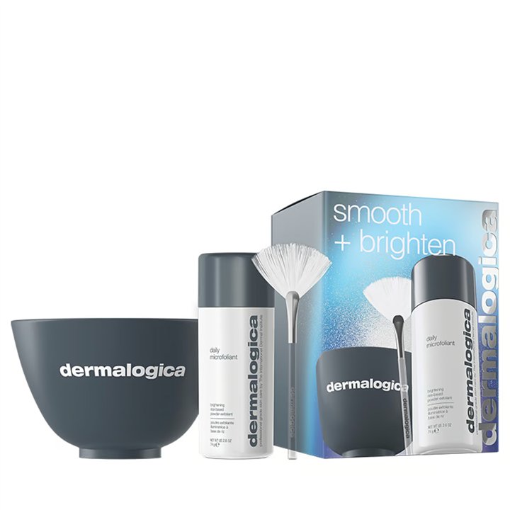 Smooth + Brighten Set Dermalogica: Daily Microfoliant, Exfoliating, Exfoliating Powder, 74 g + Masque Fan, Multi Face Brush + De
