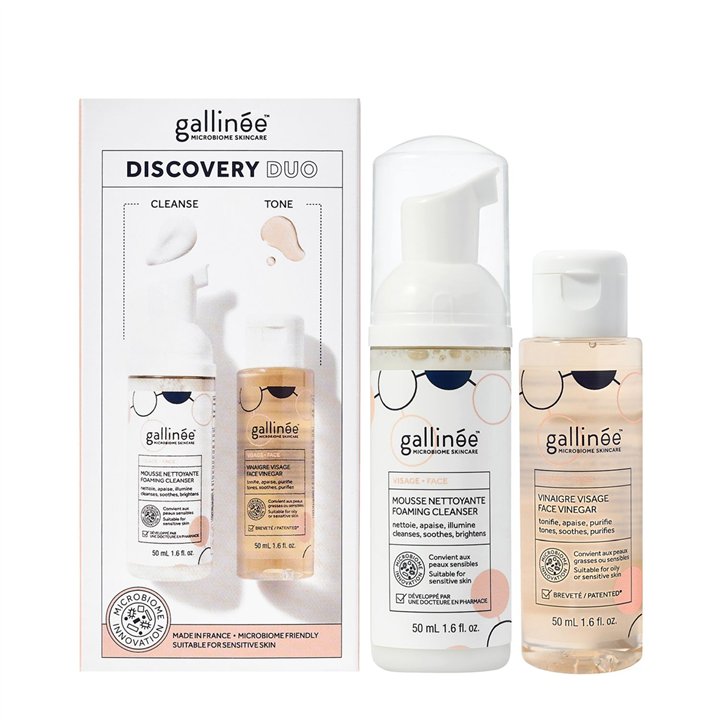 Duo Set Set Gallinee: Microbiome Skincare, Prebiotics & Postbiotics, Purifying, Cleansing Foam, 50 ml + Microbiome Skincare, Pre