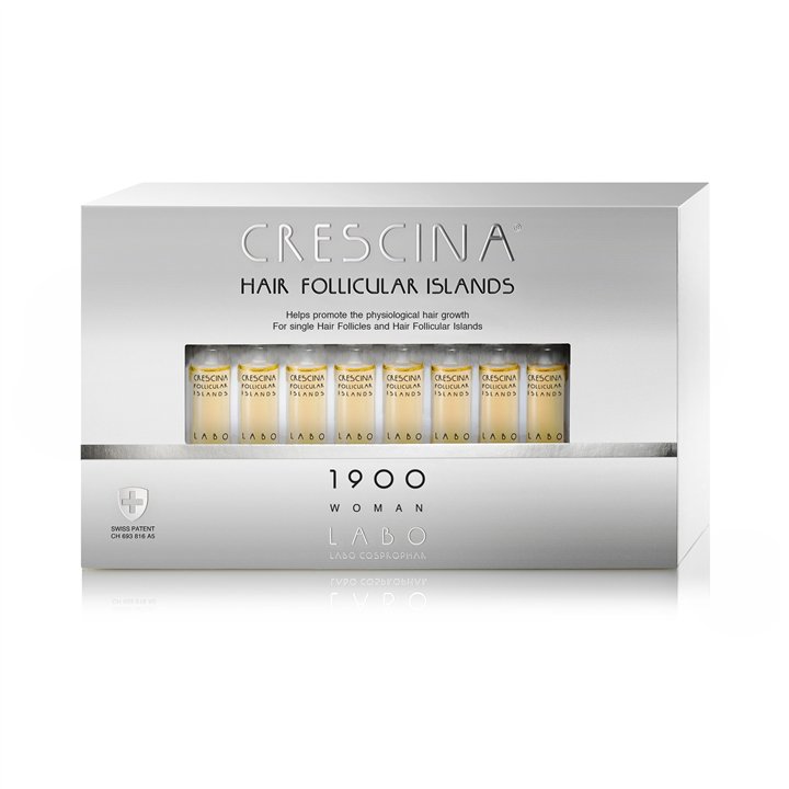 Labo Cosprophar Suisse, Crescina Follicular Islands 1700, For Growth Stimulation, Ampoules Treatment Serum, For Scalp, For Women