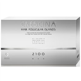 Labo Cosprophar Suisse, Crescina Follicular Islands 2100, For Growth Stimulation, Ampoules Treatment Serum, For Scalp, For Men, 