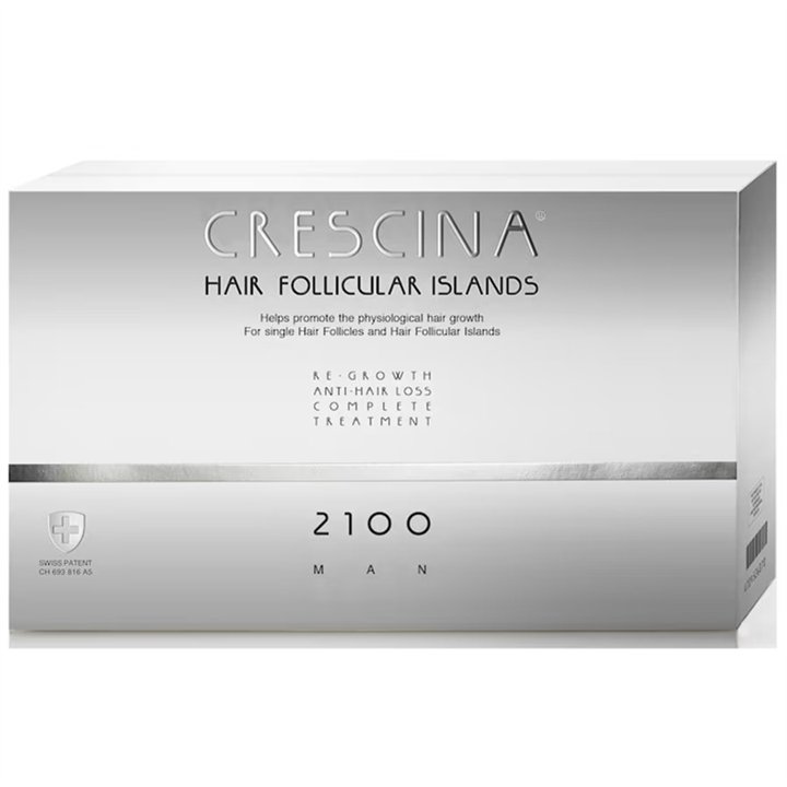 Labo Cosprophar Suisse, Crescina Follicular Islands 2100, For Growth Stimulation, Ampoules Treatment Serum, For Scalp, For Men, 
