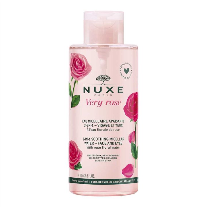 Nuxe, Very Rose, Cleansing, Micellar Water, For All Skin Types, 750 ml - Teknashop Ltd