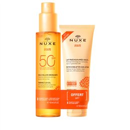 Set Nuxe: Sun, Anti-Ageing, Tanning Oil, SPF 50, 150 ml + Sun, Refreshing, After-Sun Lotion, 100 ml - Teknashop Ltd