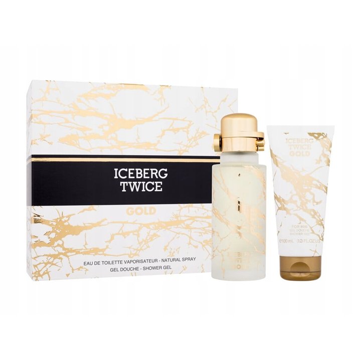 Set Iceberg: Twice Gold, Eau De Toilette, For Men, 125 ml + Twice Gold, Hydrating, Shower Gel, For All Skin Types, 100 ml - Tekn