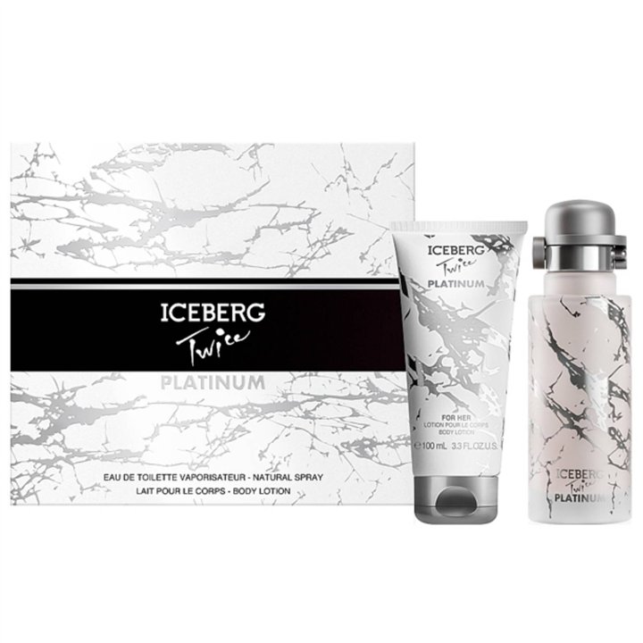 Set Iceberg: Twice Platinum, Eau De Toilette, For Women, 125 ml + Twice Platinum, Hydrating, Body Lotion, 100 ml - Teknashop Ltd