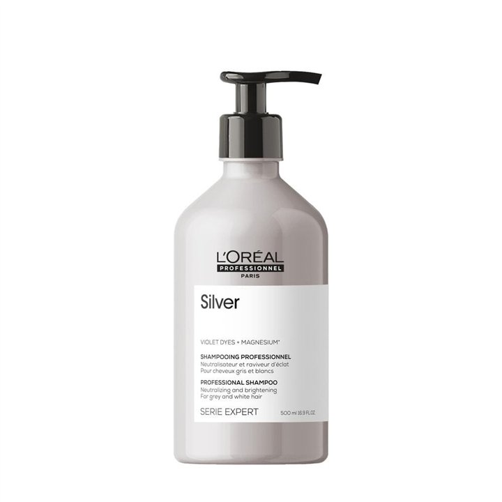 L'Oreal Professionnel, Serie Expert Silver, Hair Shampoo, Neutralizing & Brightening, 500 ml - Teknashop Ltd