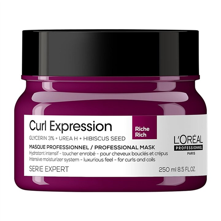 L'Oreal Professionnel, Serie Expert Curl Expression Rich, Glycerin3% + Urea H + Hibiscus Seed, Hair Treatment Cream Mask, Intens