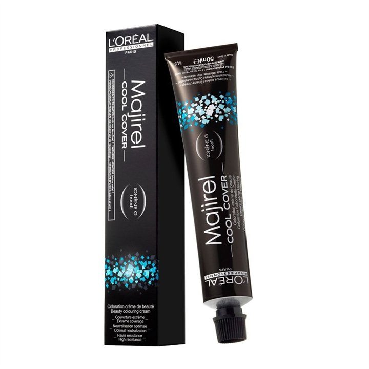 L'Oreal Professionnel, Majirel Cool-Cover, Permanent Hair Dye, 7.17 Ash Metallic Blonde, 50 ml - Teknashop Ltd
