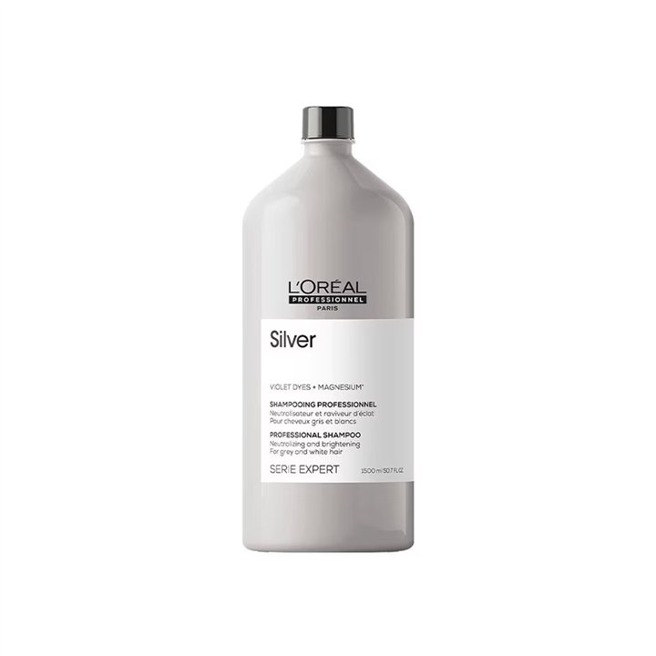 L'Oreal Professionnel, Serie Expert Silver, Hair Shampoo, Neutralizing & Brightening, 1500 ml - Teknashop Ltd