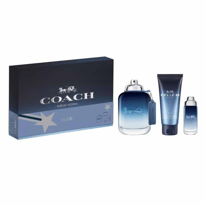 Set Coach: Blue, Eau De Toilette, For Men, 100 ml + Blue, Eau De Toilette, For Men, 15 ml + Blue, Shower Gel, Beard & Hair, 100 