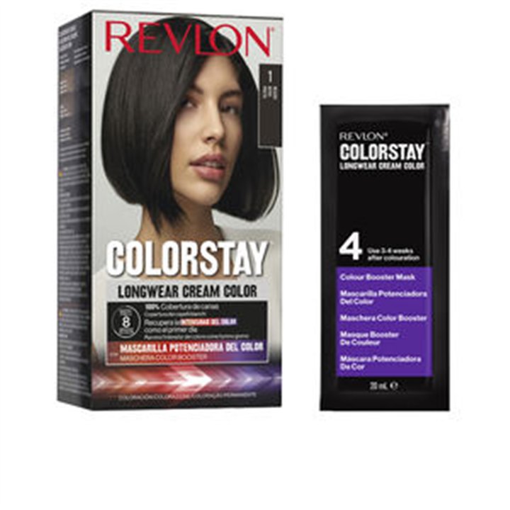 Revlon, Colorstay, Permanent Hair Dye, 1 Black, 130 ml - Teknashop Ltd