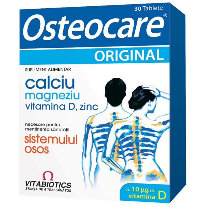 Vitabiotics, Osteocare Original, Vitamin D, Magneziu, Zinc & Calciu, Maintaining A Healthy Skeletal System, Vitamins, 30 capsule
