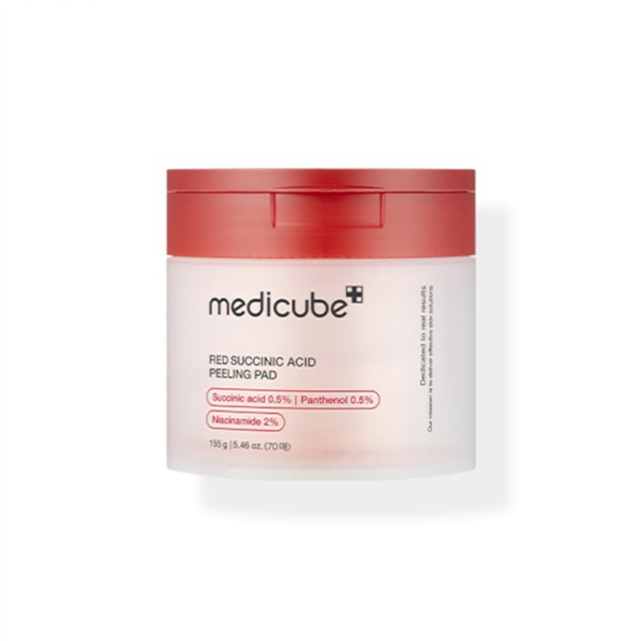 Medicube, Red Succinic Acid Peeling Pad, Exfoliation, Tonic Lotion, Face, 70 pcs, 155 g - Teknashop Ltd