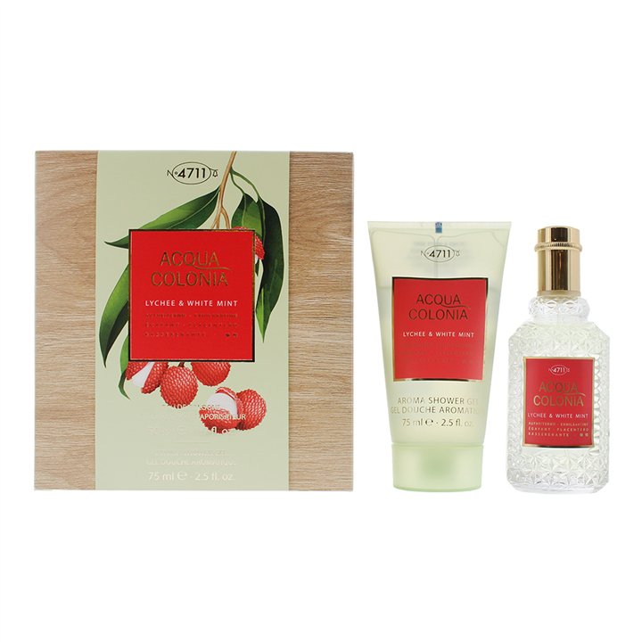 Set 4711: Acqua Colonia Lychee & White Mint, Eau De Cologne, Unisex, 50 ml + Acqua Colonia, Lychee & White Mint, Moisturizing, S