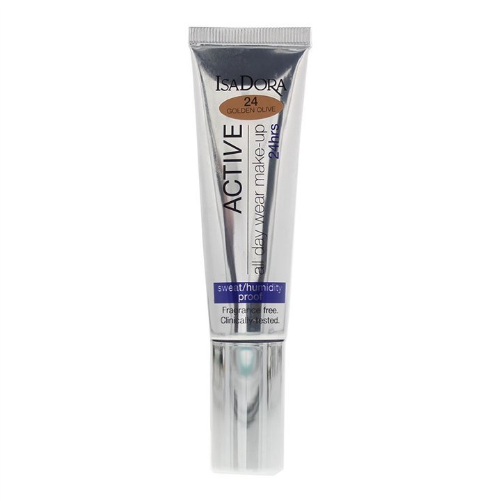 IsaDora, 24 Hrs Active, Natural, Liquid Foundation, 24, Golden Olive, 35 ml - Teknashop Ltd