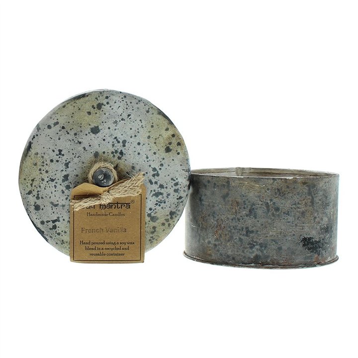 Bali Mantra, Victorian Tin Round French Vanilla, Scented Candle, 280 g - Teknashop Ltd