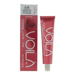 Intercosmo, Voila 3C Intense, Permanent Hair Dye, 5.53 Light Mahogany Golden Brown, 60 ml - Teknashop Ltd