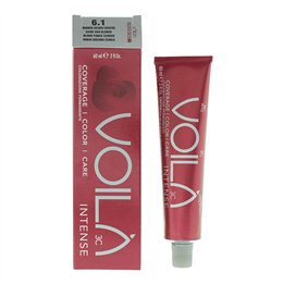 Intercosmo, Voila 3C Intense, Nourishing, Permanent Hair Dye, 6.1 Dark Ash Blonde, 60 ml - Teknashop Ltd