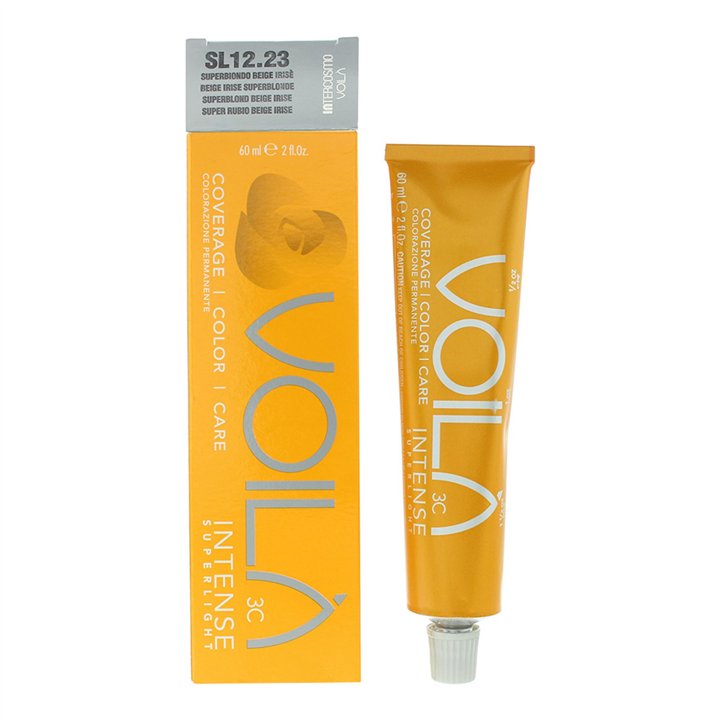 Intercosmo, Voila 3C Intense, Hair Colouring Cream Mask, SL12.23 Beige Irise Superblonde, 60 ml - Teknashop Ltd