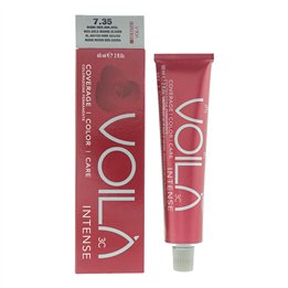 Intercosmo, Voila 3C Intense, Permanent Hair Dye, 7.35 Medium Golden Mahogany Blonde, 60 ml - Teknashop Ltd