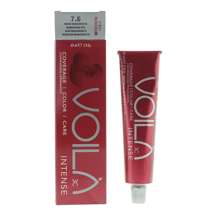 Intercosmo, Voila 3C Intense, Permanent Hair Dye, 7.6 Renaissance Red, 60 ml - Teknashop Ltd