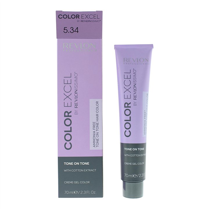 Revlon, Color Excel, Demi-Permanent Hair Dye, 5.34 Light Golden Copper Brown, 70 ml - Teknashop Ltd
