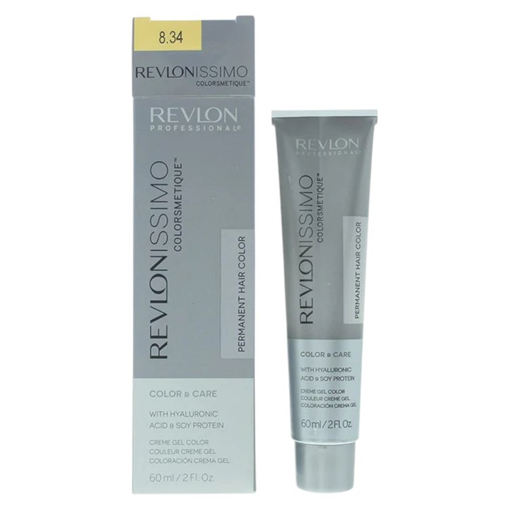 Revlon, Revlonissimo Colorsmetique, Permanent Hair Dye, 8.34 Light Coppery Gold Blonde, 60 ml - Teknashop Ltd