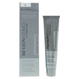 Revlon, Revlonissimo Colorsmetique, Hyaluronic, Permanent Hair Dye, 3 Dark Brown, 60 ml - Teknashop Ltd