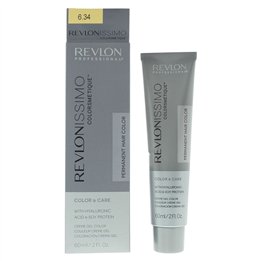 Revlon, Revlonissimo Colorsmetique, Hyaluronic Acid, Permanent Hair Dye, 6.34 Dark Coppery Gold Blonde, 60 ml - Teknashop Ltd