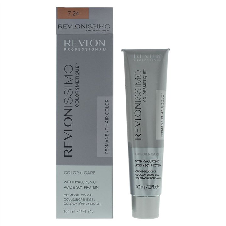 Revlon, Revlonissimo Colorsmetique, Permanent Hair Dye, 7.24 Coppery Pearl Blonde, 60 ml - Teknashop Ltd