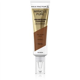 Max Factor, Miracle Pure, Hyaluronic Acid, Radiant, Liquid Foundation & Serum 2-In-1, Cocoa, 100, SPF 30, 30 ml - Teknashop Ltd