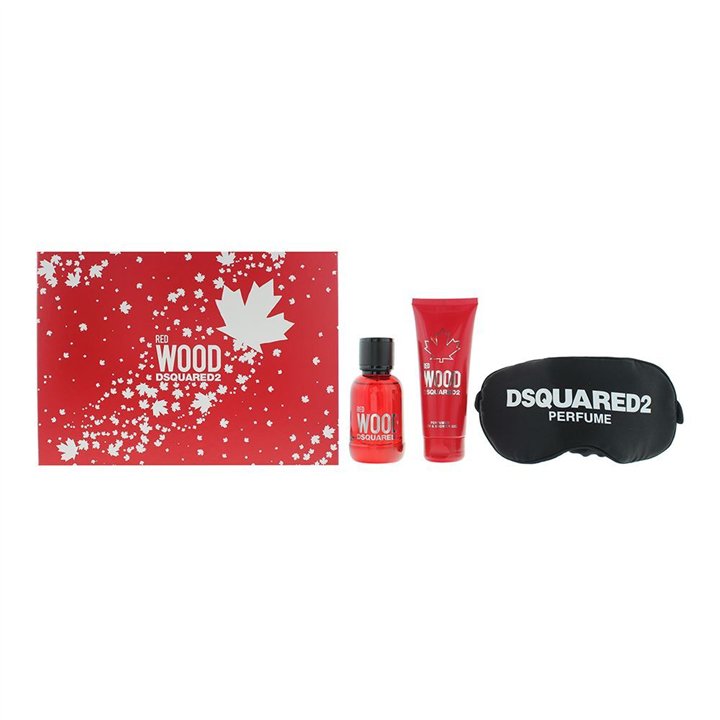 Set Dsquared 2: Red Wood, Eau De Toilette, For Women, 50 ml + Red Wood, Shower Gel & Shampoo 2-In-1, 50 ml + Dsquared, Sleep Mas